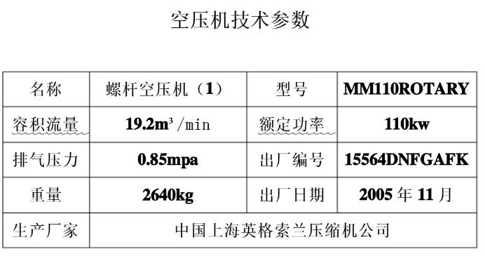 空压机型号及参数表